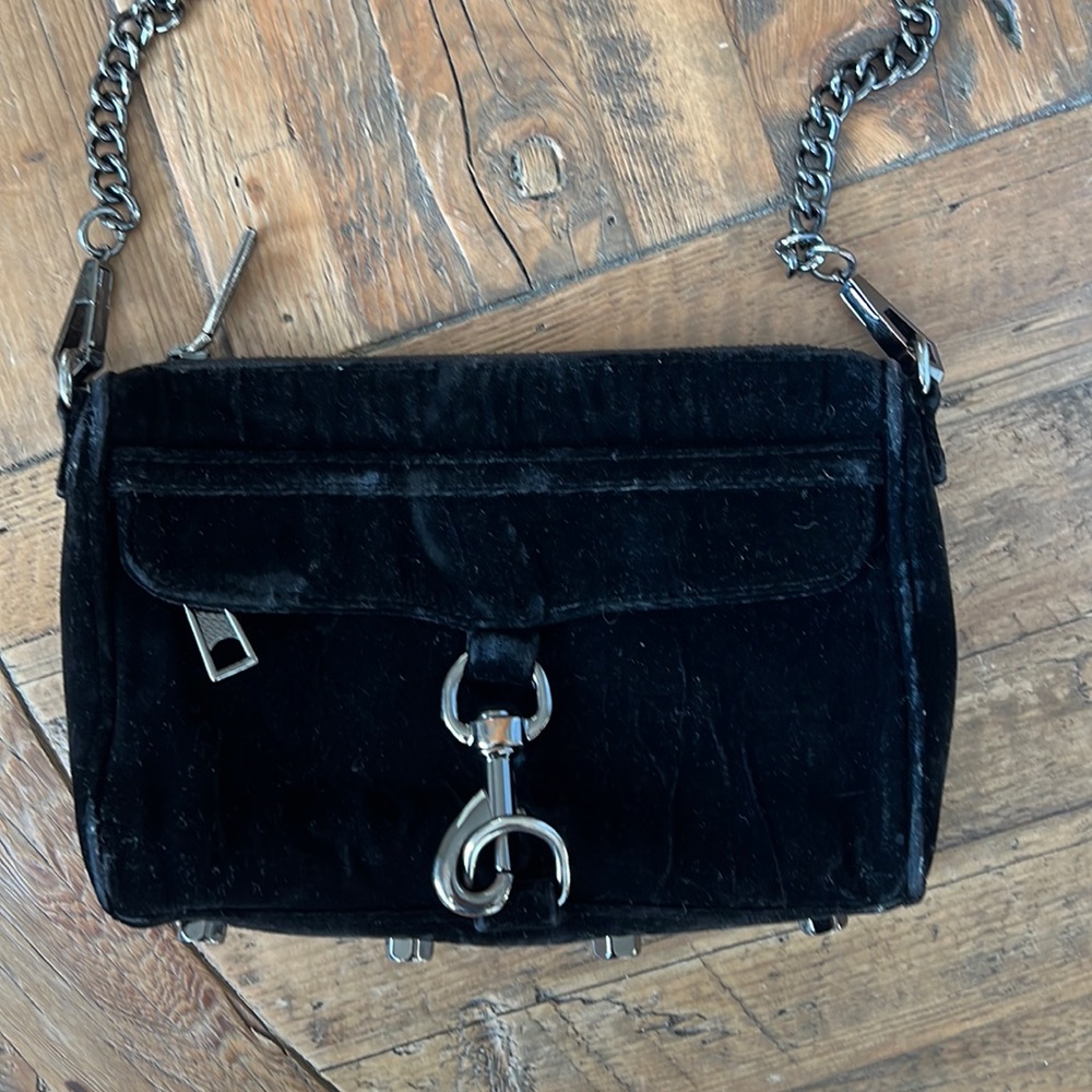 Rebecca minkoff black velvet crossbody
